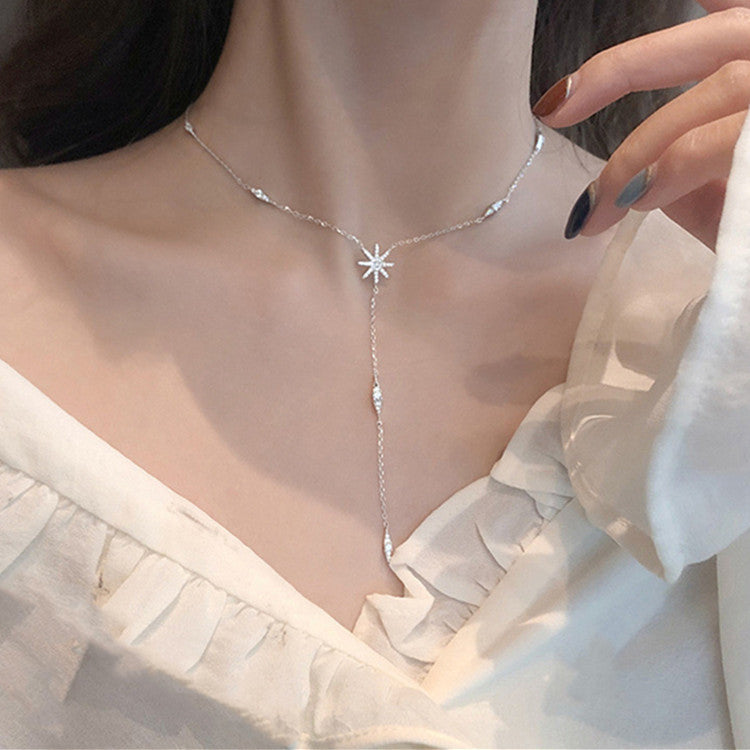 Six-Pointed Star Long Tassel Necklace