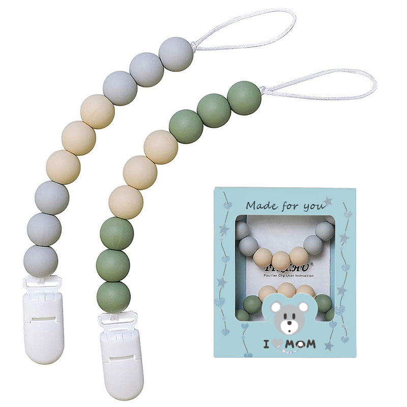 Baby Silicone Pacifier Chain, Baby Soothing Toys, Molars