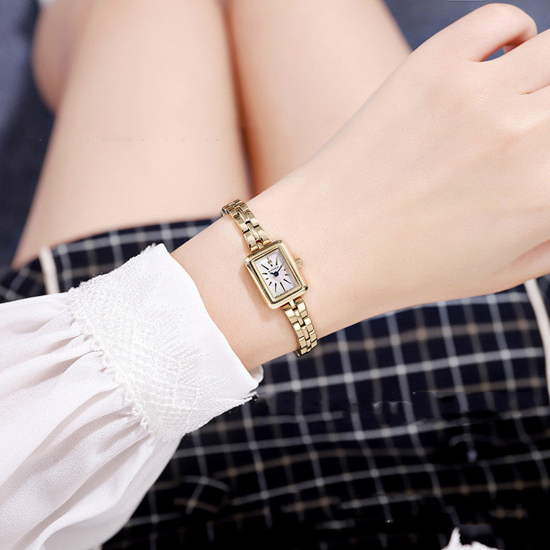 Vintage Square Small Gold Watch For Females