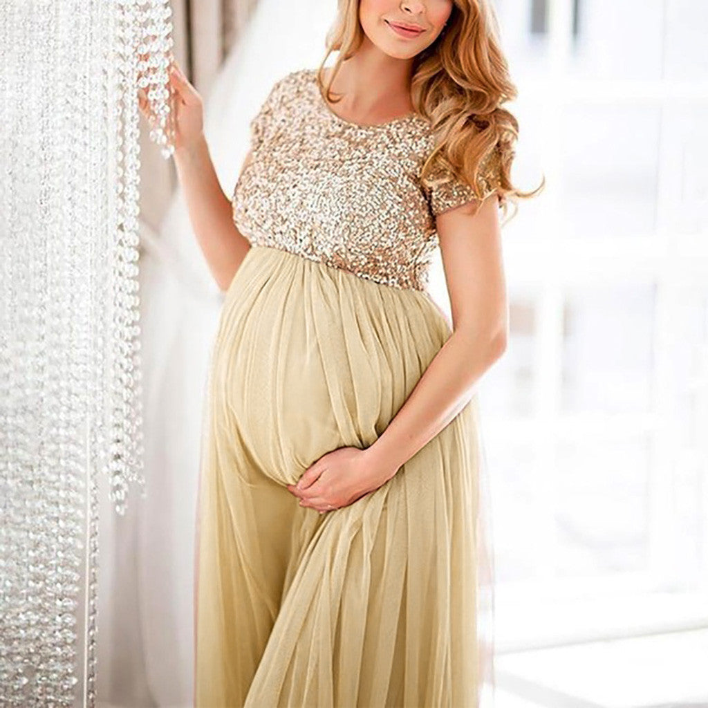 Chiffon dress for pregnant women