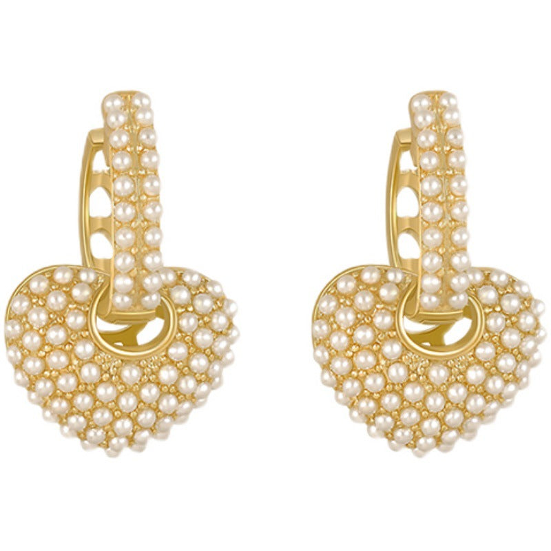 Love Pearl Earrings, High-end, Light, Luxurious And Fashionable