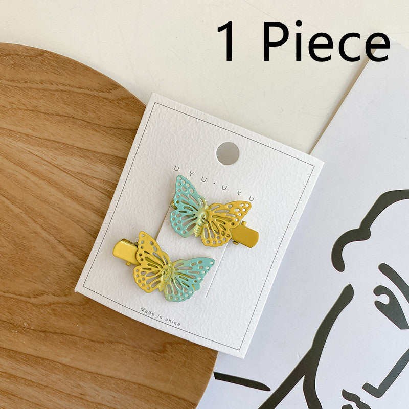 Paint Gradient Rainbow Color Two-color Butterfly Word Clip