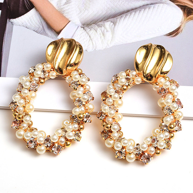 Fashion Earrings ZA Exaggerated Pearls
