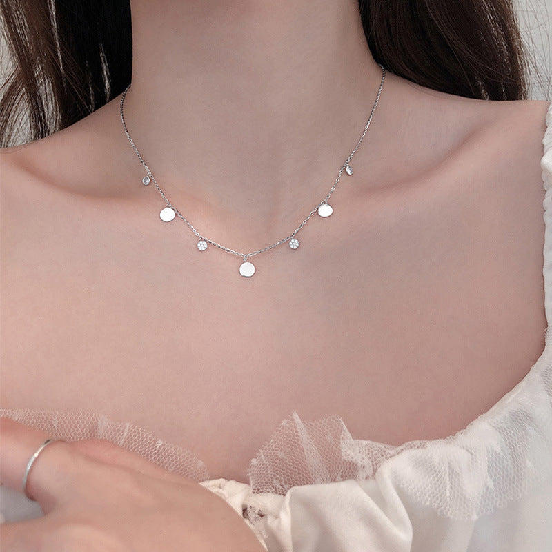 Fashionable And Simple Multi-disc Geometric Shape Wild Clavicle Chain Necklace Female