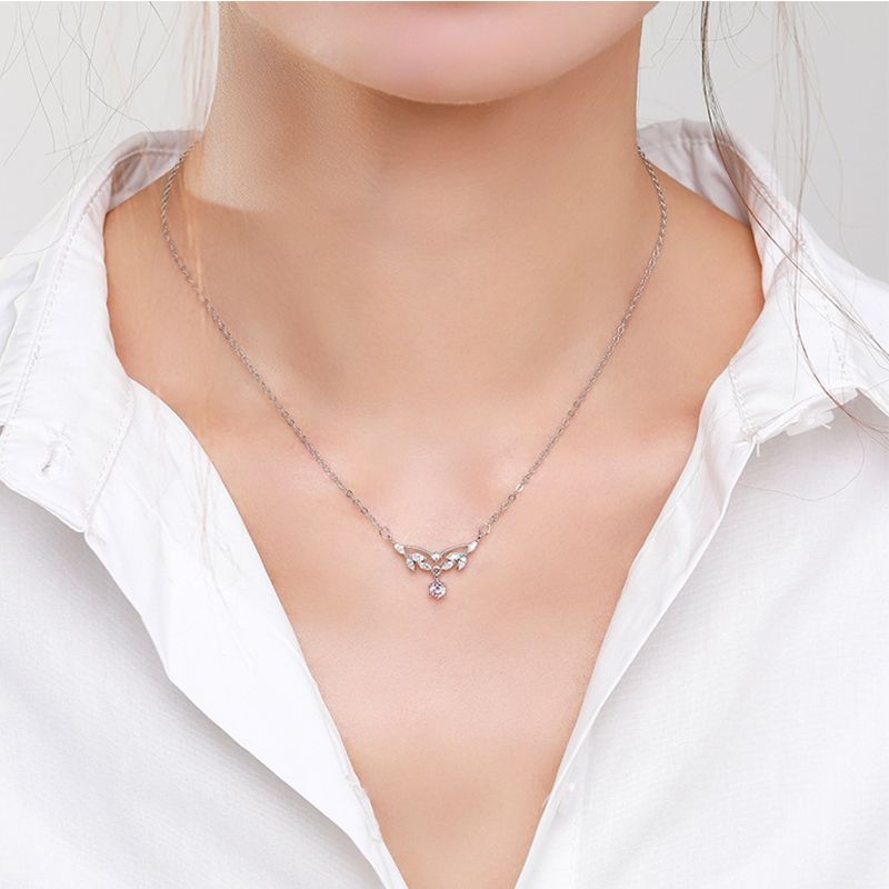 S925 Sterling Silver Diamond Necklace