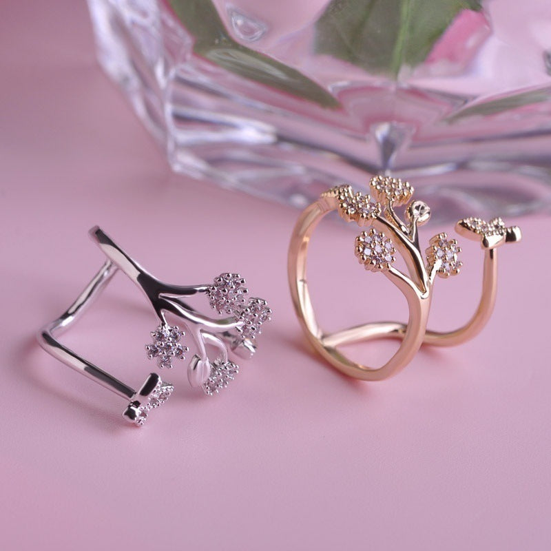 Butterfly micro-set ladies ring