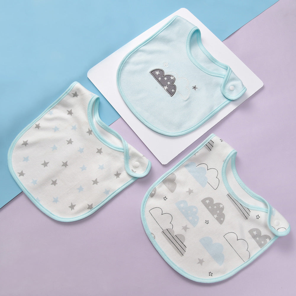 Simple Printed Cotton Waterproof Baby Bib