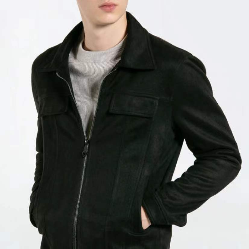 New Suede Jacket Lapel Men's Workwear Coat