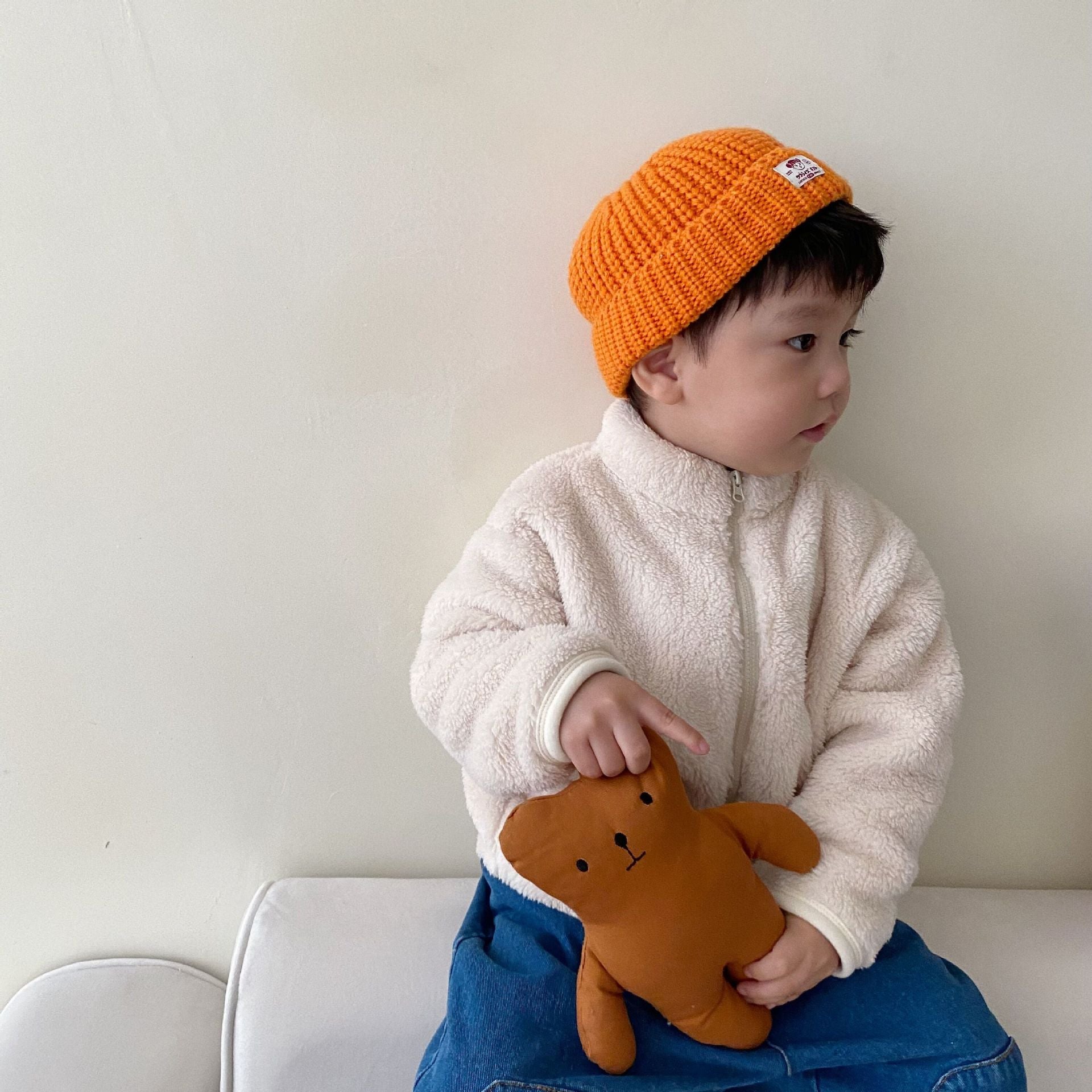 معطف صوفي دافء للأطفال 