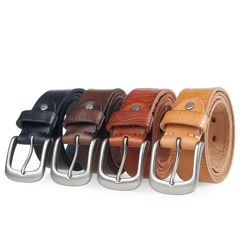 Men's And Women's High-quality Vegetable Tanned Top Layer Cowhide Alloy Pin Buckle Belt