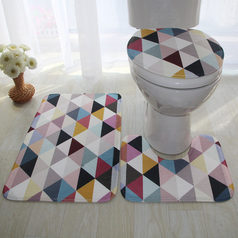 Three-piece Absorbent Bath Mat For Carpet Bathroom Toilet