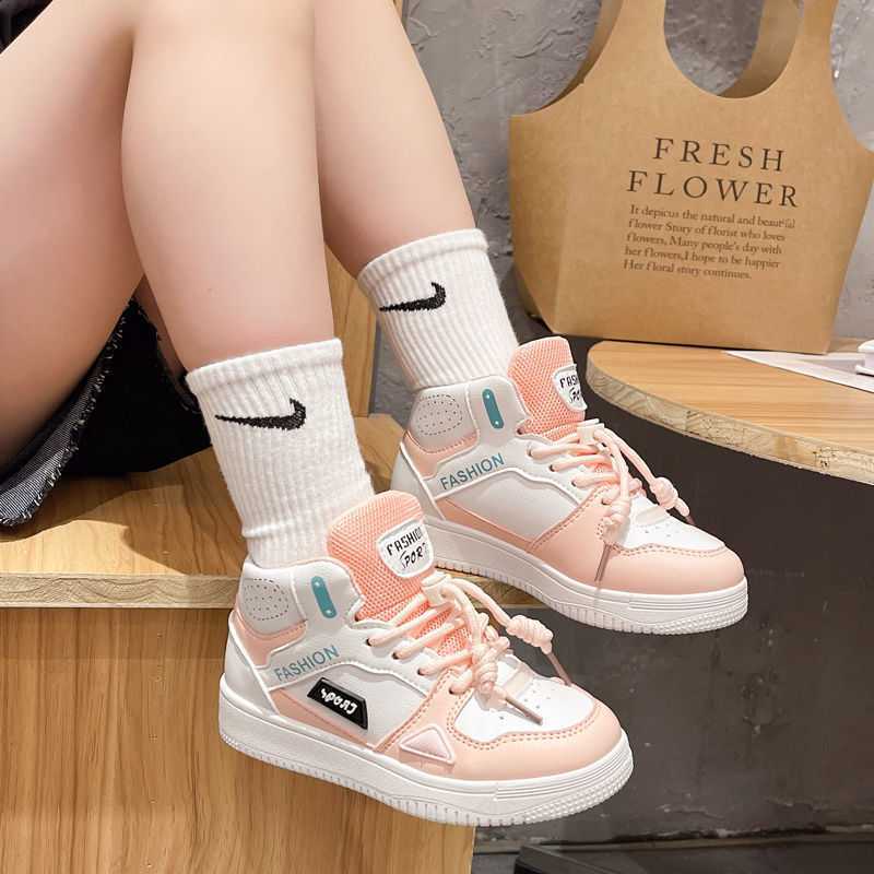 Children's Girls' Sneakers High-top Students' Casual Running Shoes Trend