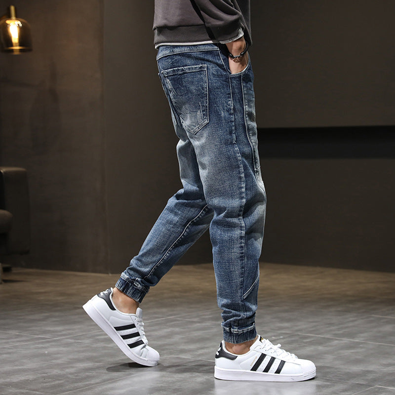 2020 Men's Plus Velvet Stretch Plus Size Jeans Slim Casual