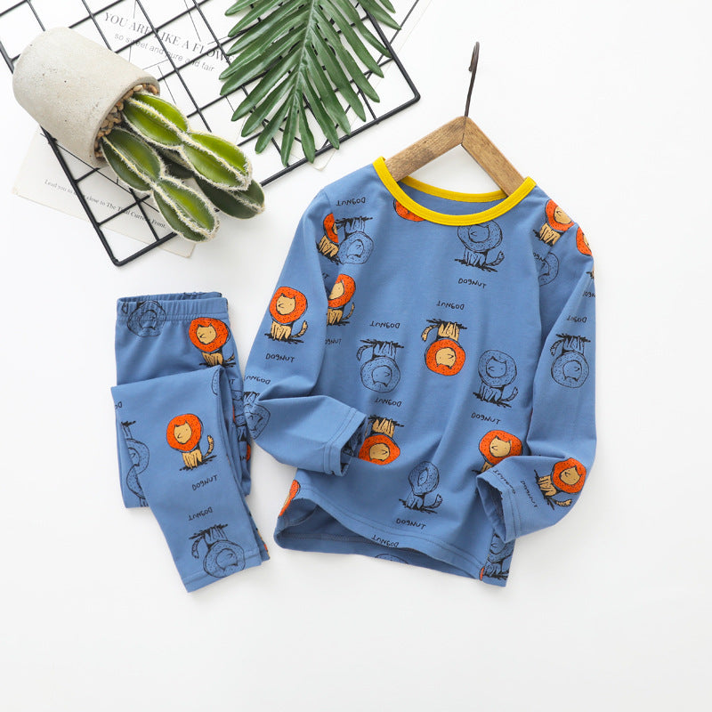 Children's Autumn Clothes And Long Trousers Cotton Middle-aged Children's Home Underwear Set