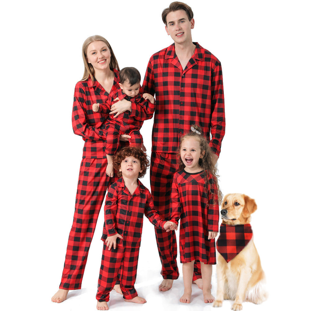 European And American Christmas Parent-child Pajamas Set
