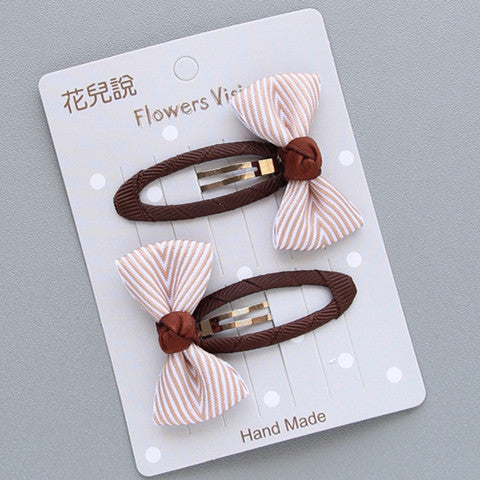 Children's Fabric Bow Hairpin Elastic Band
