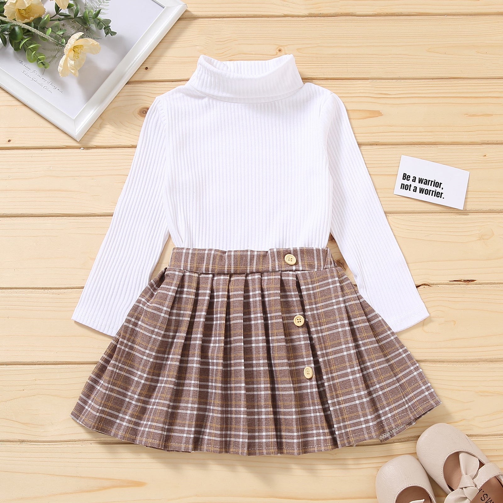 Kids Fall Skirts And Turtleneck Outfit