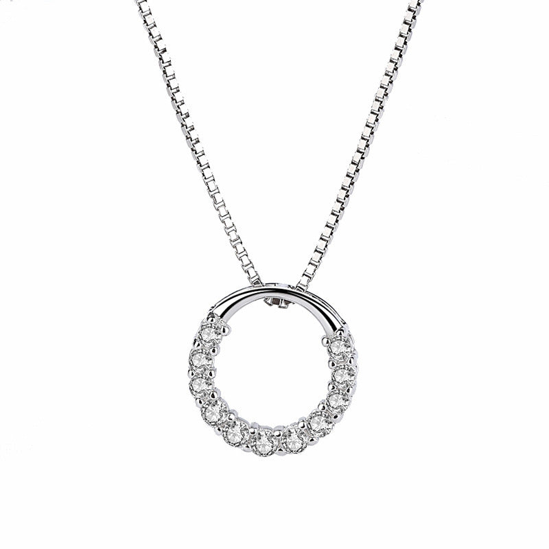 Silver Pendant Necklace Women Simple