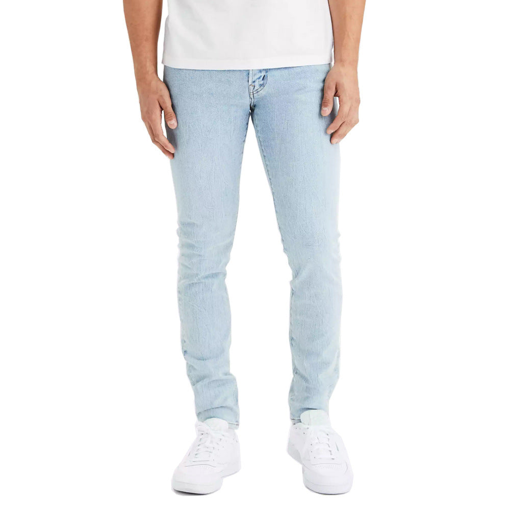 Fashion High-quality Washed Men's Jeans Slim-fit Stretch Men's Jeans