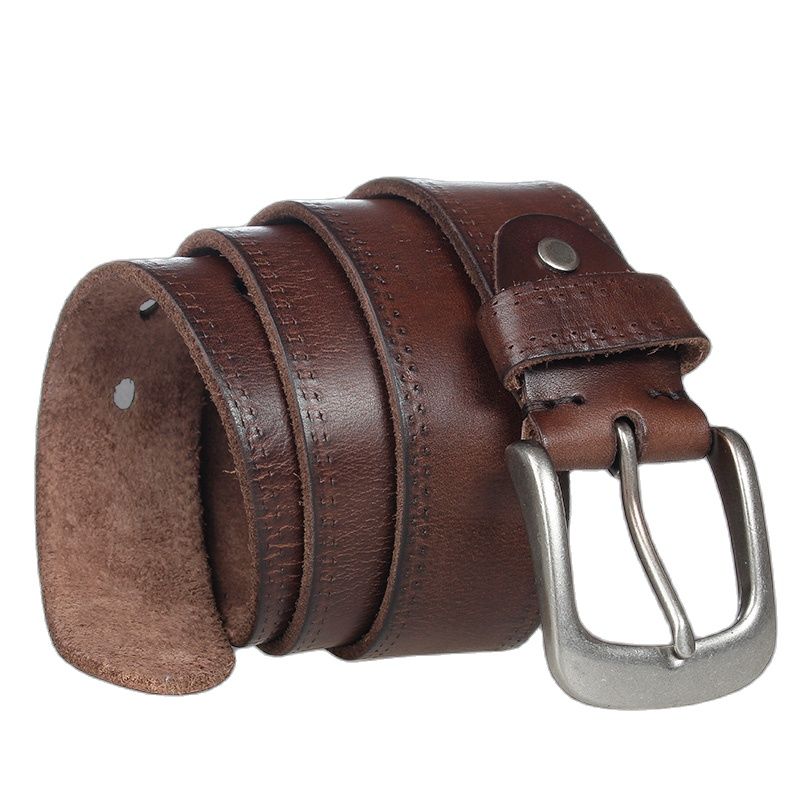 Men's And Women's High-quality Vegetable Tanned Top Layer Cowhide Alloy Pin Buckle Belt