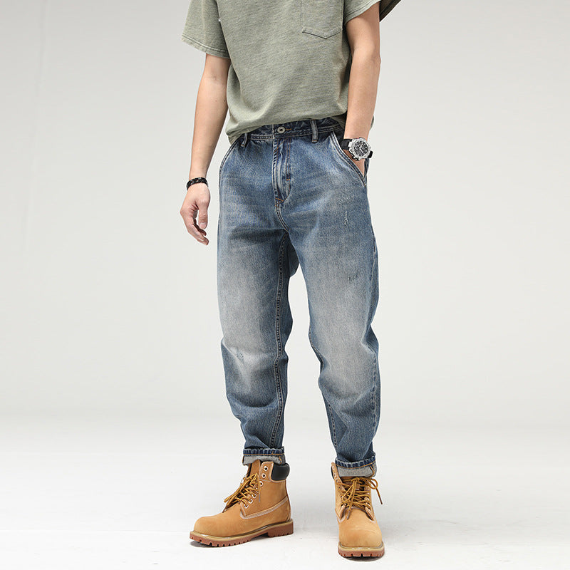 Fashion Retro Men's Casual Loose Straight-leg Jeans