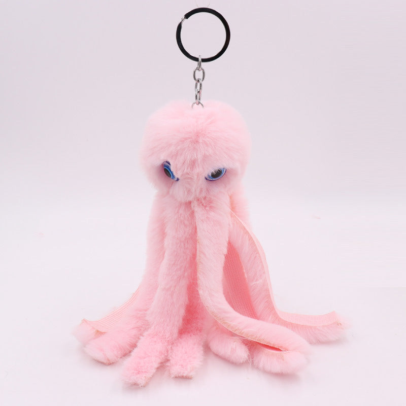 Cute Octopus Hair Ball Keychain Octopus Marine Animal