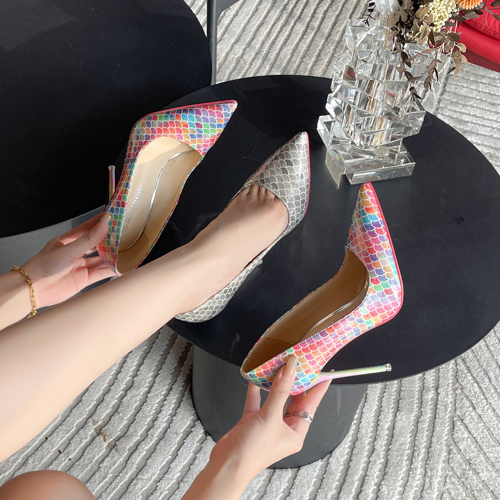 Thin Heel Pointed High Heel Shoes Large Fairy Style Banquet