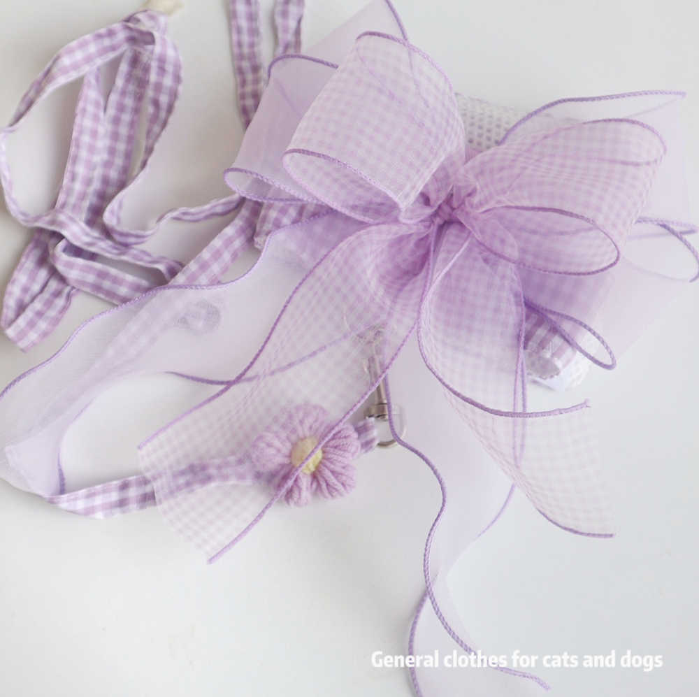 Purple Plaid Traction Clothes For Dogs And Cats