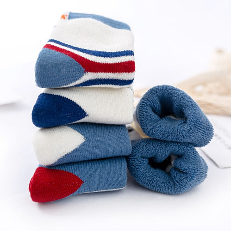 Cute And Thick Children's Warm Terry Socks