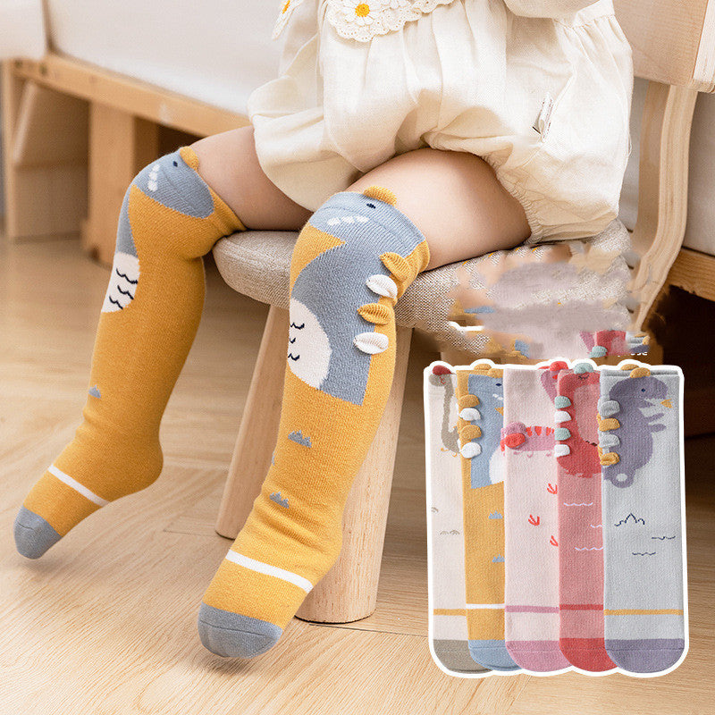 Three-dimensional Baby Over The Knee Socks Without Heels For Infants And Toddlers
