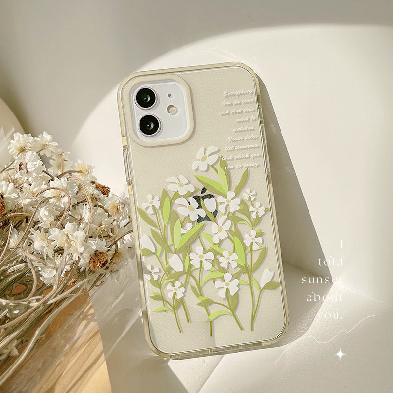 Retro Flowers Suitable For Apple 12pro Max Mobile Phone Shell Xs