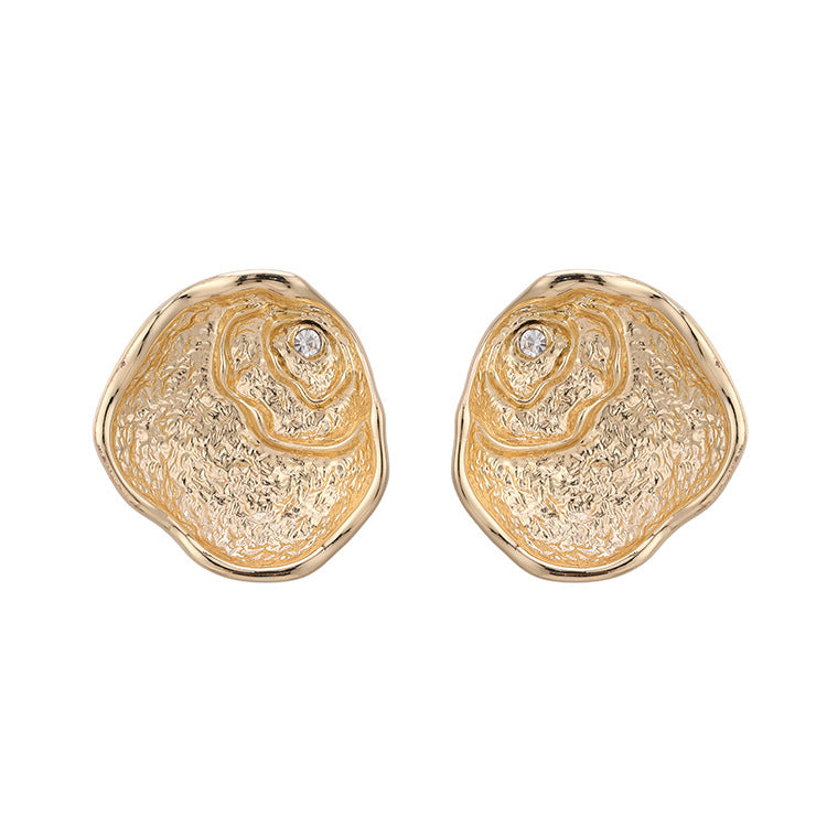 Geometric Oval Irregular Earrings Minimalist Diamond Earrings
