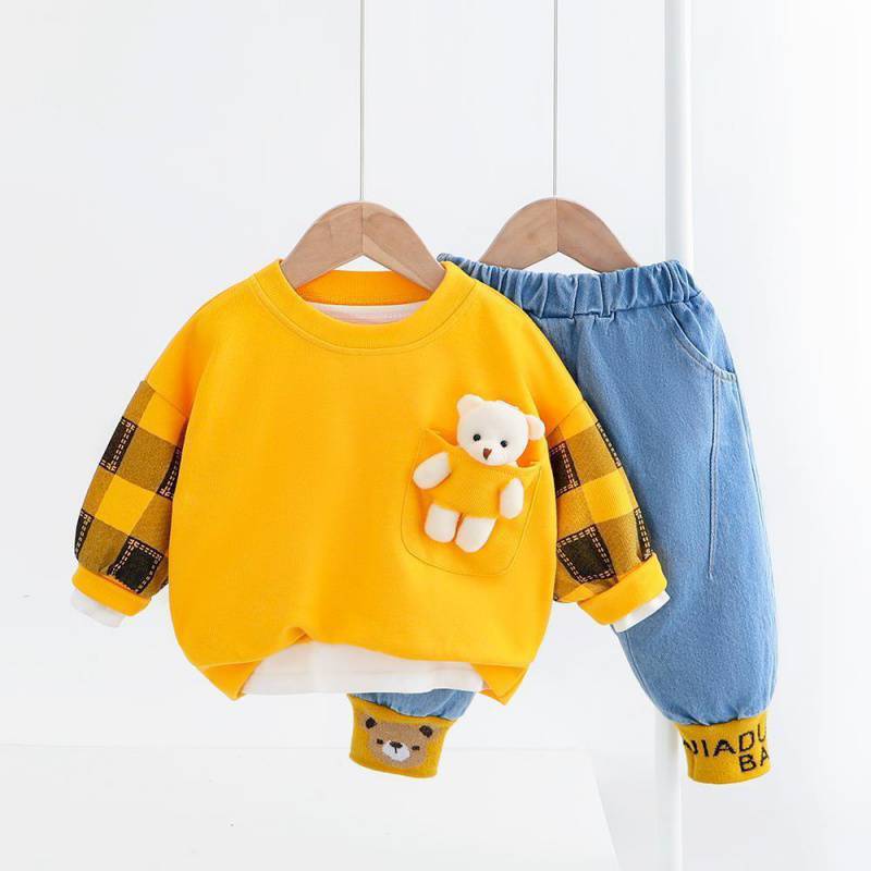 Children's Foreign Style Baby Net Red Fashionable Sweater Suit