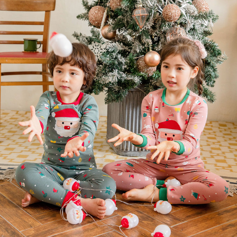 Spring Autumn And Winter Boys Long Trousers Cotton Sweater Pajamas