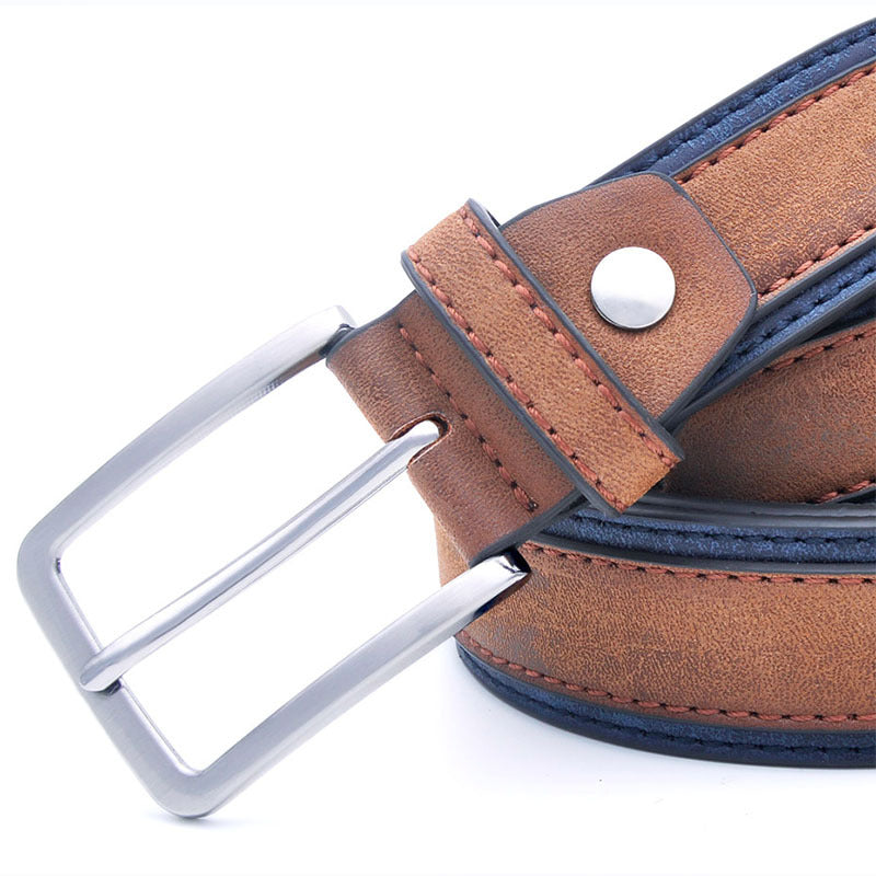 New Men's Pu Leather Pin Buckle Belt Casual