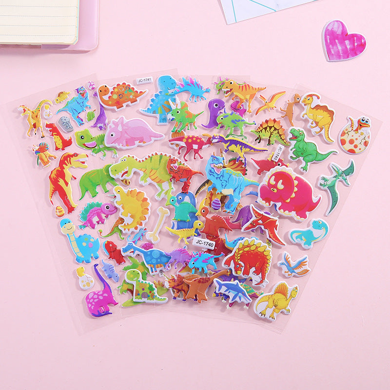 Cartoon Anime Three-dimensional Stickers Puzzle Early Education Kindergarten Reward Bubble Stickers