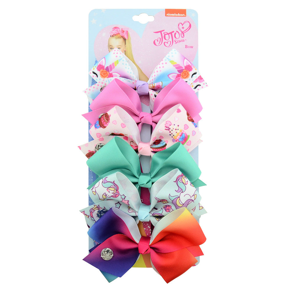 Children's Hairpin Baby Headdress With Bow 6 Colors One Card