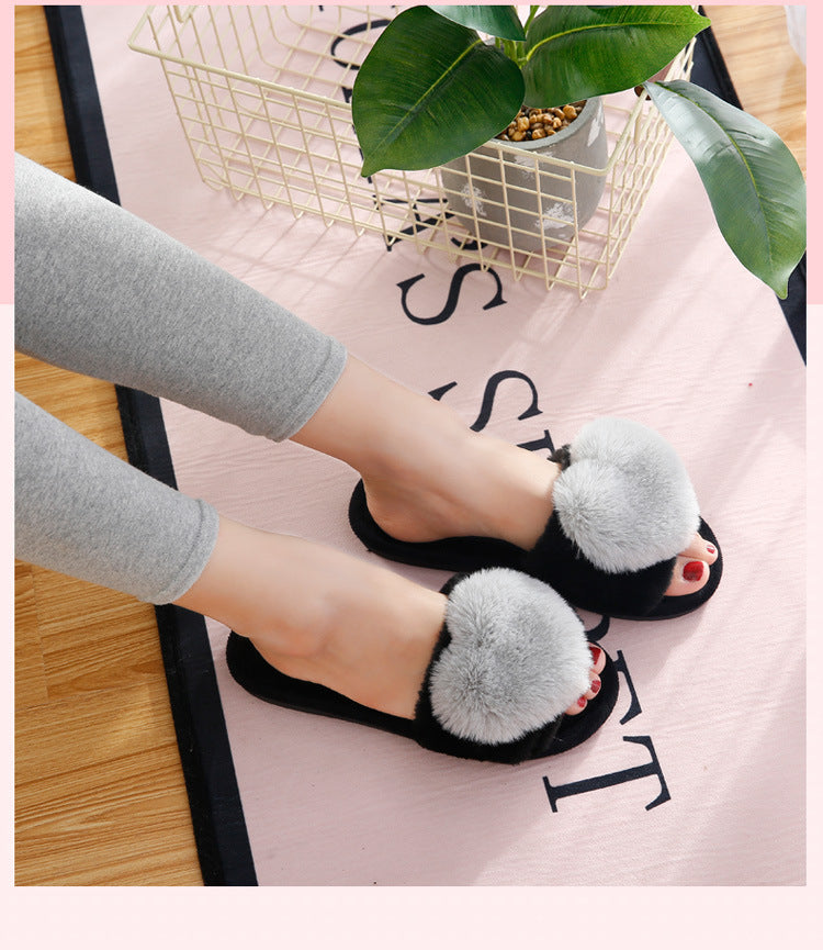 Plush Slippers Women's Cross Section To Keep Warm