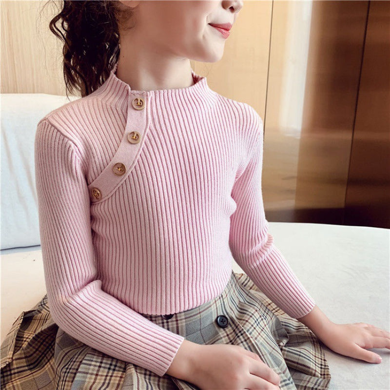 Fashion Children's Simple Solid Color Bottoming Shirt