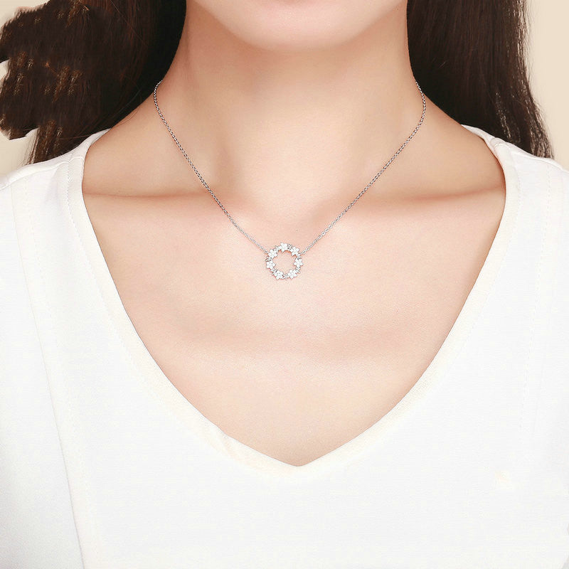 Evelyn Sterling Silver Necklace Bright Stars S925 Silver Necklace