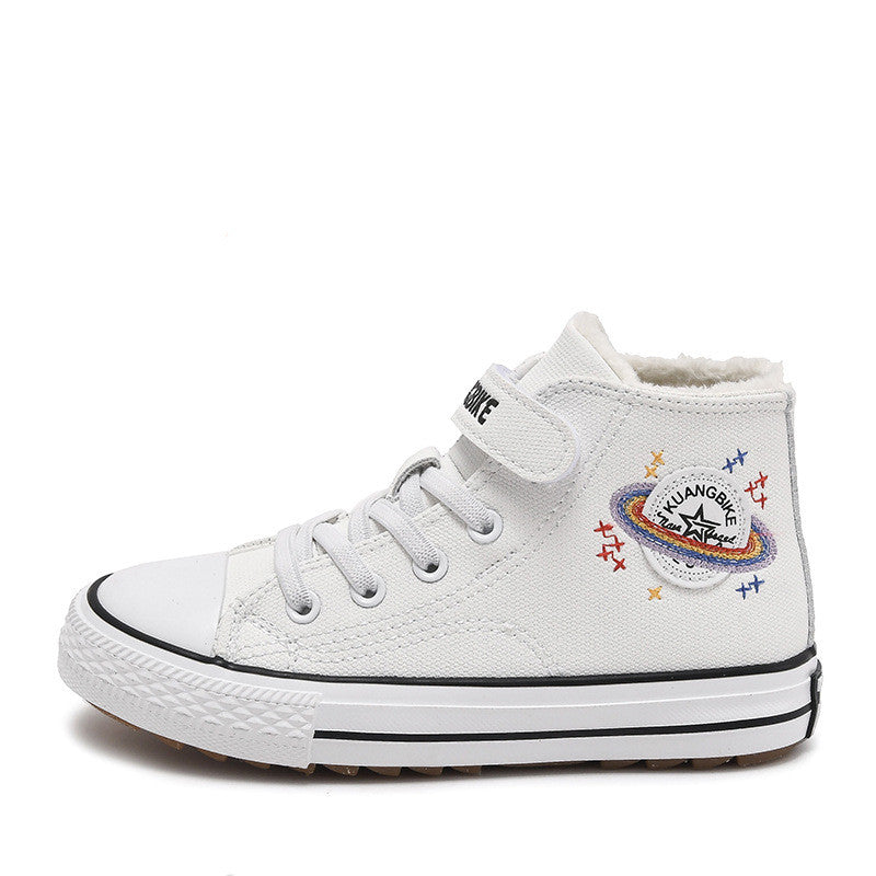 Children's High Top Two Cotton Shoes Winter New Plush Shoes