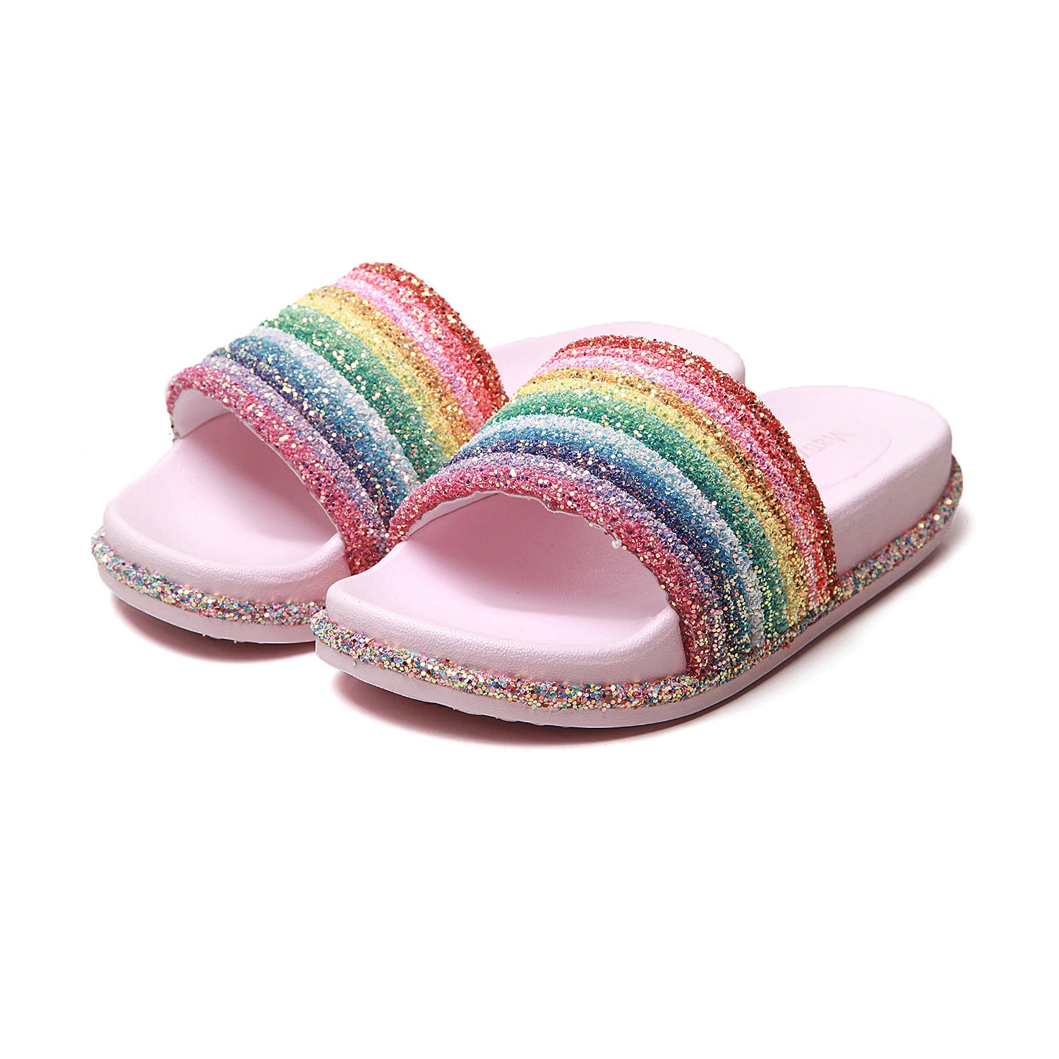 Rainbow Sequin Slippers For Women