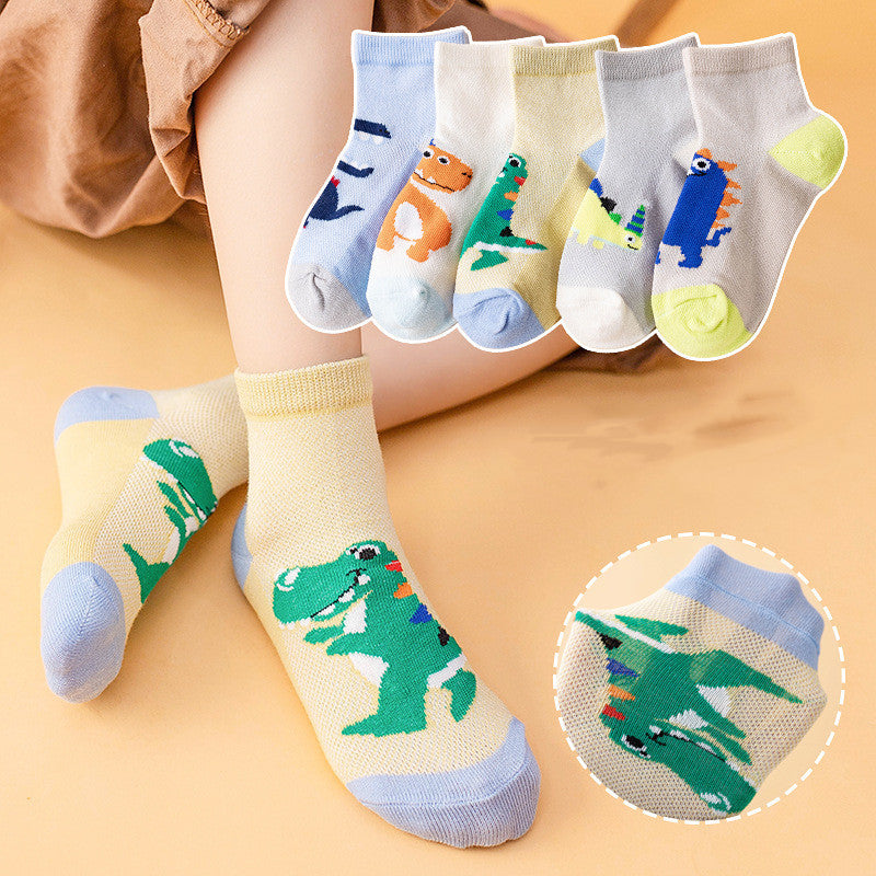 Mesh Cartoon Dinosaur Socks For Boys And Girls