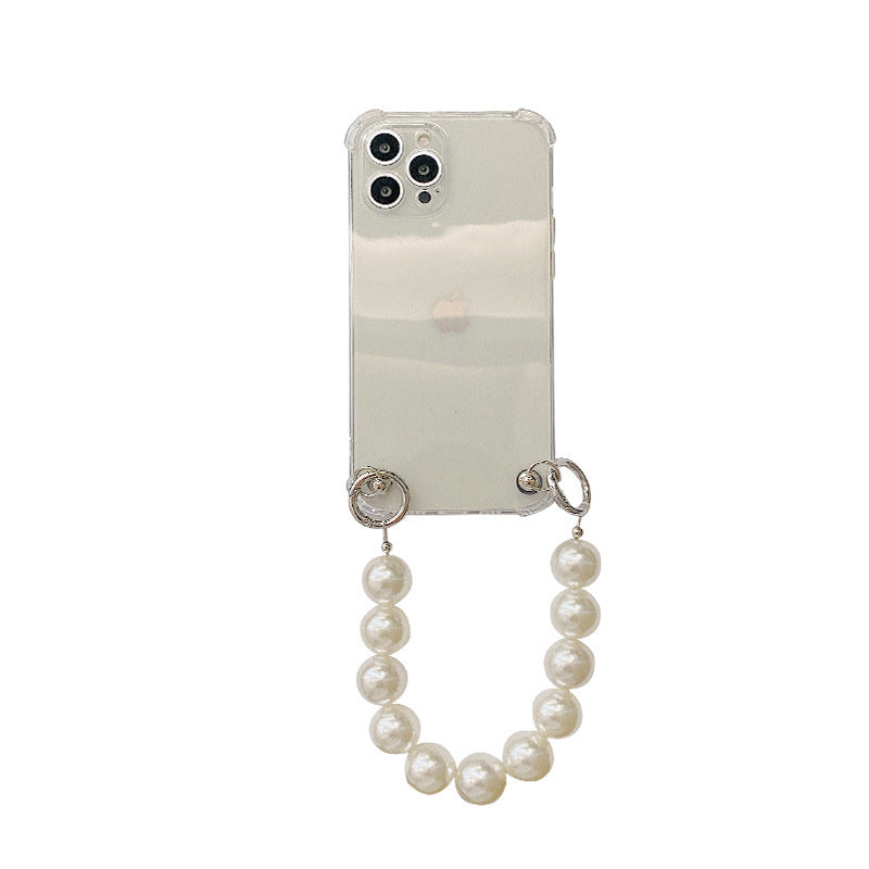 Large Pearl Chain Mobile Phone Case Transparent