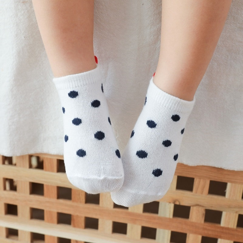 5 Pairs Of Baby Girls Cotton Mesh Newborn Socks