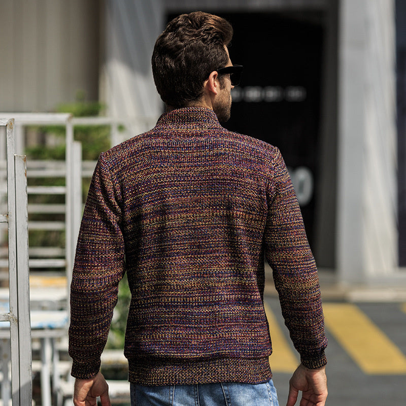 New Men's Long-sleeved Knitted Cardigan