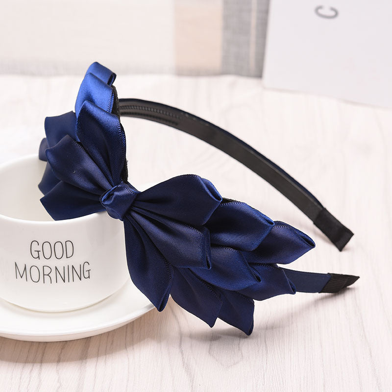 Korean Style Cute Hair Accessories Wholesale Women's Solid Color Bow Headband
