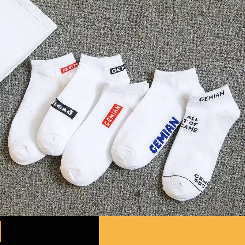Men's Spring And Summer Thin Cotton White Sports Socks