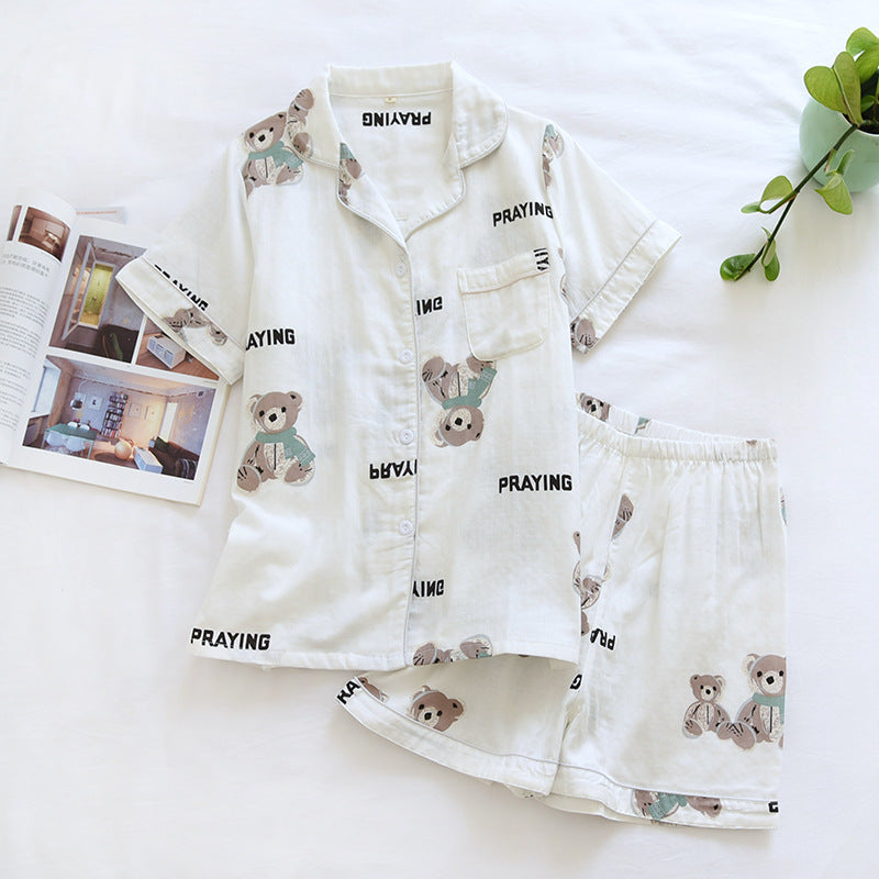 Couple Short-sleeved Shorts Cartoon Thin Men's Spring And Autumn Home Service Suit