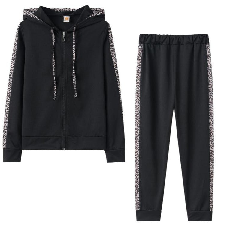 Zipper Hoodie And Trousers Women's Suit